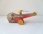 Antique Fisher Price Toy Happy Little Helicopter