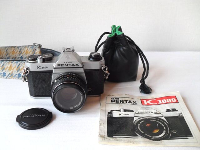 Asahi Pentax K1000 with Extra Lens Houndstooth Strap Manual