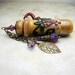 Lampwork Glass Vessel Purple Grapes Aromatherapy Amphora Jar Cork Lid Perfume Jar Swarovski Crystals