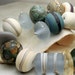 Lampwork Bead Set Organic Etched Matte Gray Ivory Lavender Beige Beach Ocean 'Italian Coast'