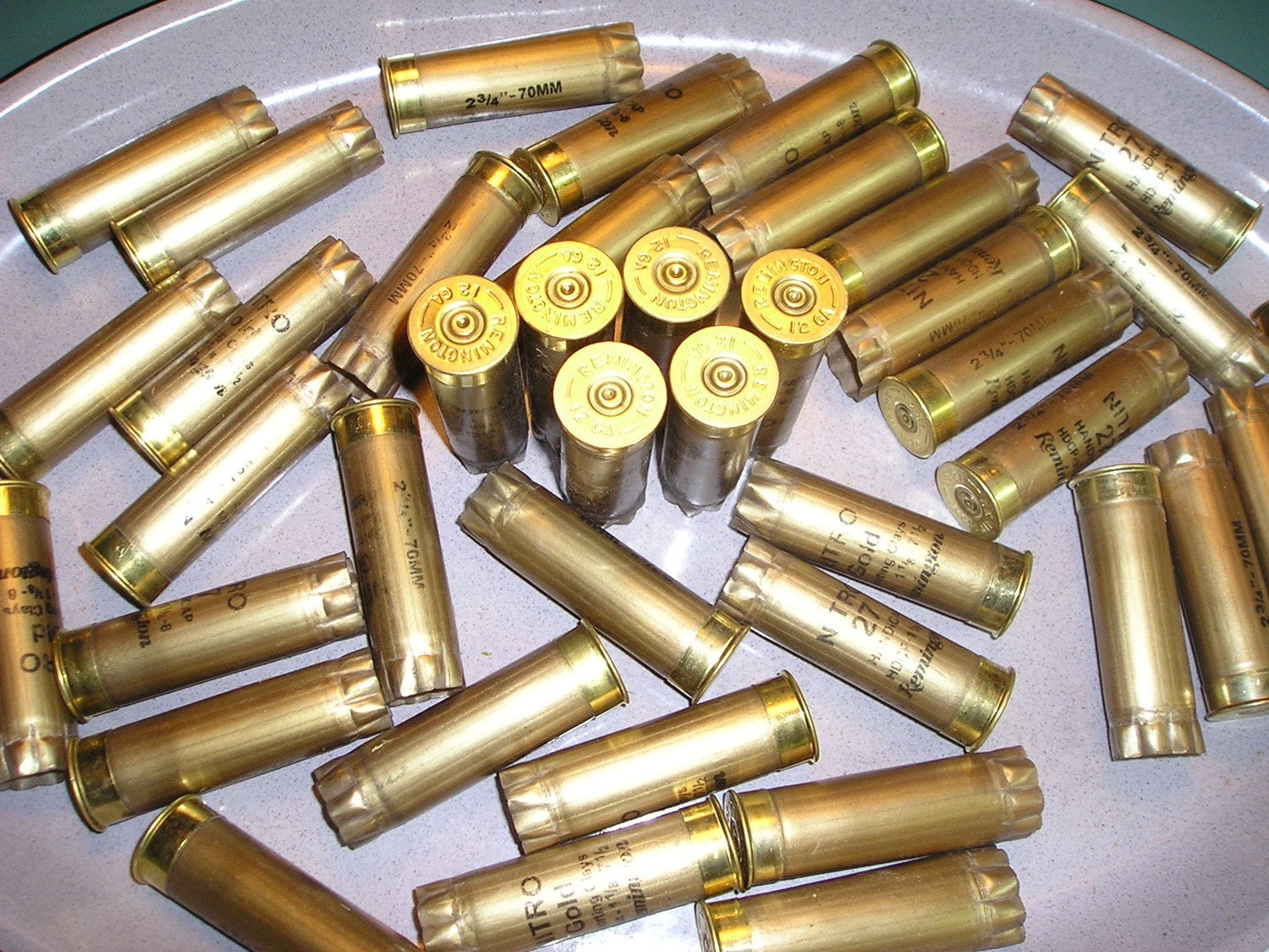 Gold Remington Spent Shotgun Shells 40 pcs lot 12 gauge GA empty shot ...