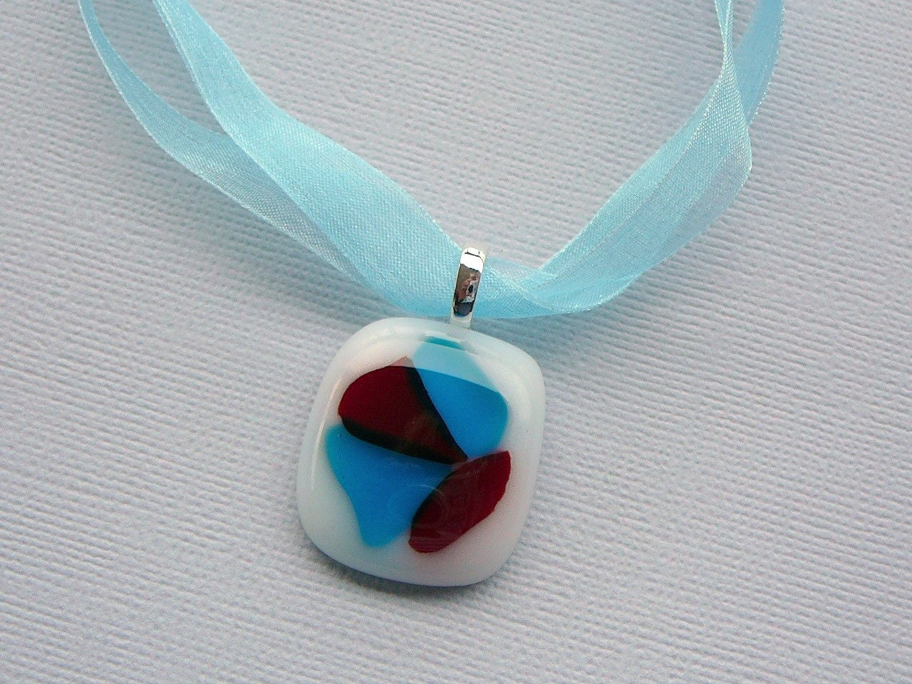 Red, White And Blue Glass Pendant