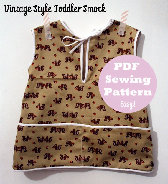 PDF Sewing Pattern - Toddler Smock - Vintage look 2T