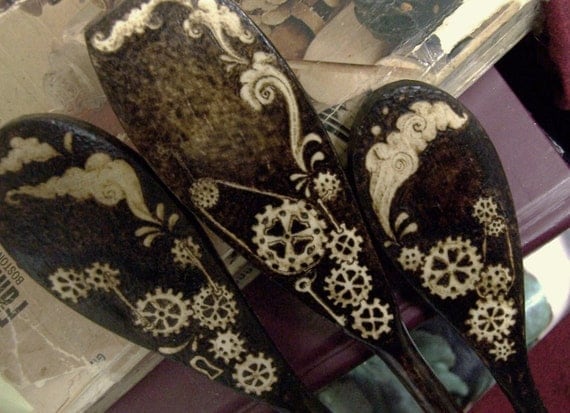 Steampunk Gears Spoon Set - Made to Order