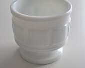 Vintage Milk Glass Vase Solid White Retro Modern Geometric Planter
