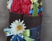 Adorable Argyle and Chenille Hooded Towel