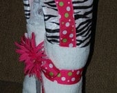 Zebra and Hot Pink --- Boutique Style Hooded Baby/Toddler Towel