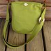 Mini Tweeting Birds Olive Green Purse /tote /handbag /school bag / Choose your own color, handmade wood button, and 6 large pockets