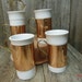 Copper and Porcelain Coffee Mugs Vintage Rare