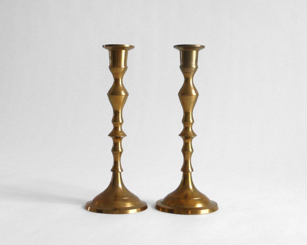 Vintage Tall Brass Candlesticks