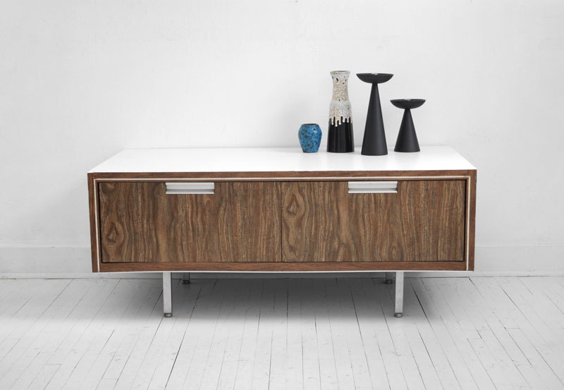 Mid Century Modern Wood Cabinet - Drawer, Storage, Office