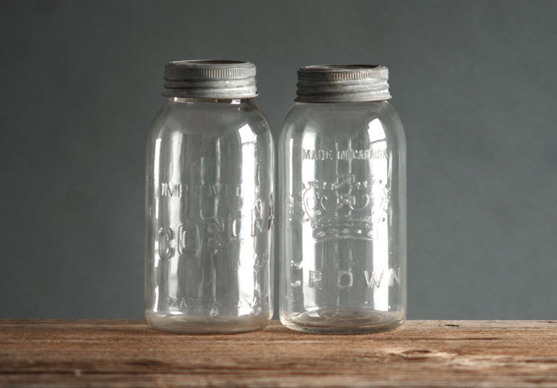 Vintage Mason Jar Collection - Crown, Ball, Mid Century, Modern, Retro, Kitchen