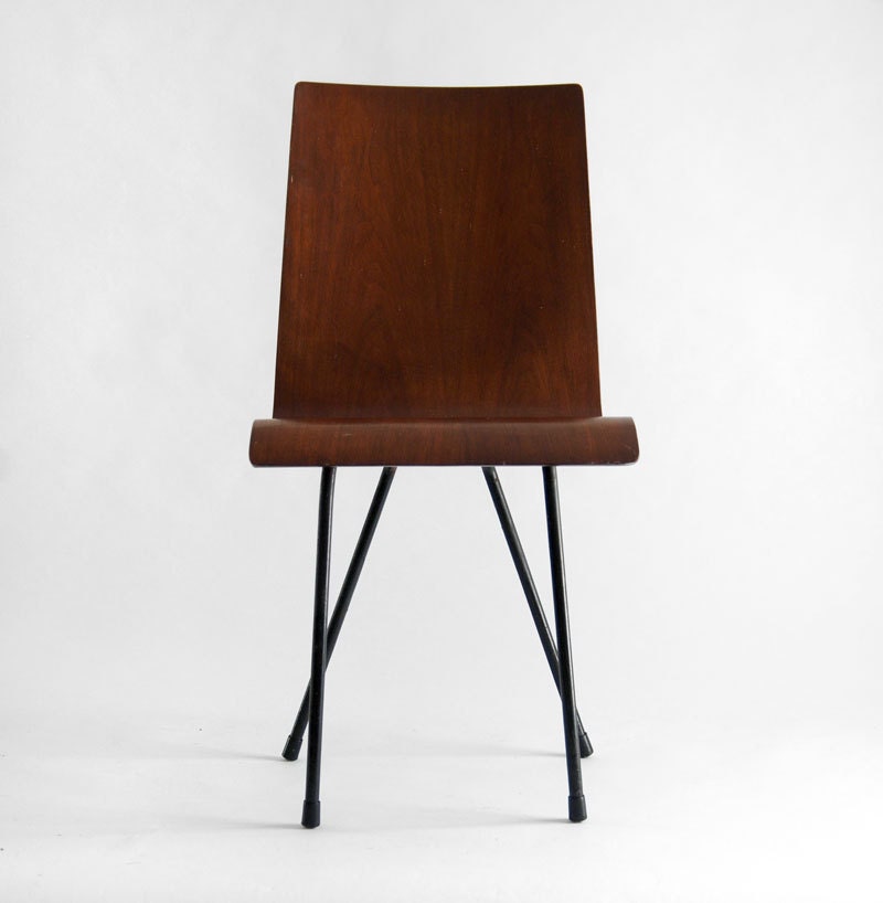 Vintage Bent Plywood Chair - Mid Century Modern, Wood, Retro, Metal