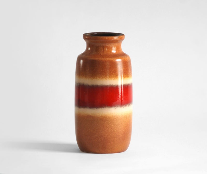 Vintage West German Pottery Vase - Mid Century, Modern, Retro, Eames