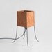 Vintage Leather Hide Lamp - Mid Century, Modern, Retro, Table