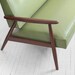 Reserved - Mid Century Green Sofa - Modern, Wood, Couch, Retro, Leather look, Eames