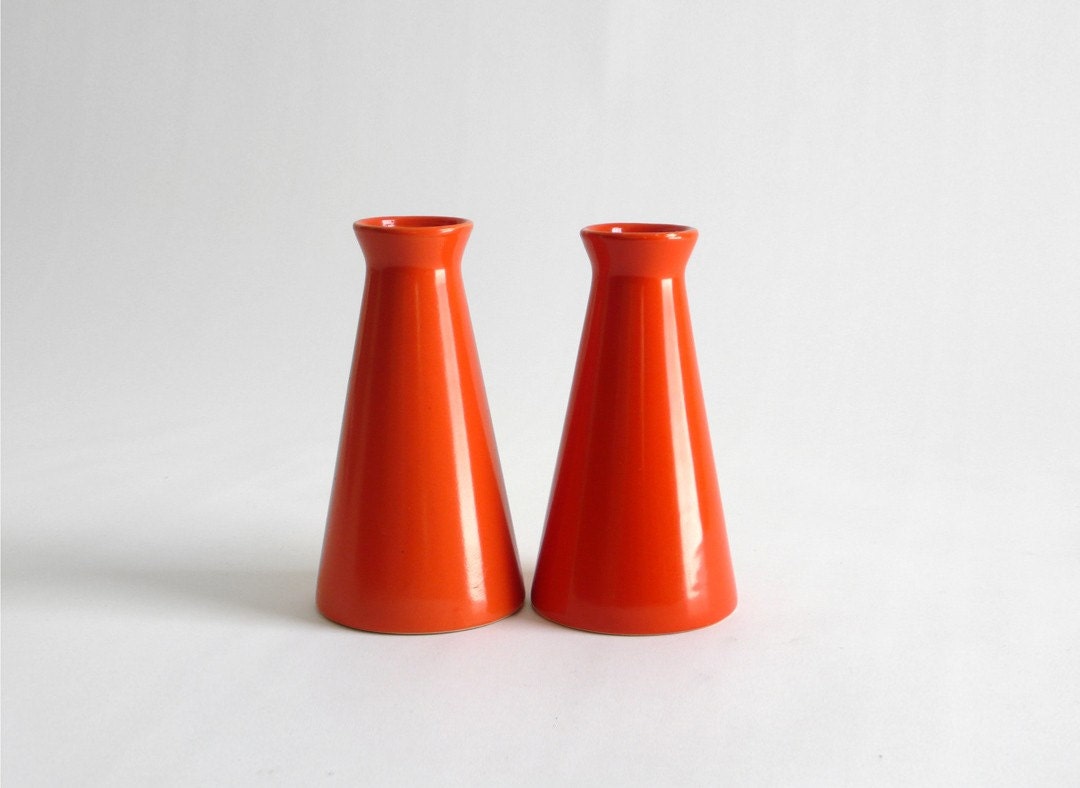 Items similar to Modern Orange Vases on Etsy