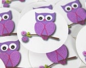 Envelope Seals or Stickers - Purple Owl SES107