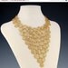 Vendome Gold Necklace Bib Filigree Flower Chainmaille Signed Designer Vintage - 1715