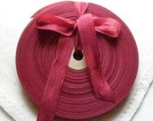 Vintage 1930's-40's French Woven Ribbon -Milliners Stock- 5/8 inch Mexico Red