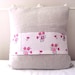50% OFF SALE - Embroidered Pillow Case - 'Apples' cushion cover in red, pink & linen 16 x16