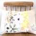 Embroidered Pillow Cover - 'Chicken Run' Granny Chic cushion in sunny yellow 16 x 12