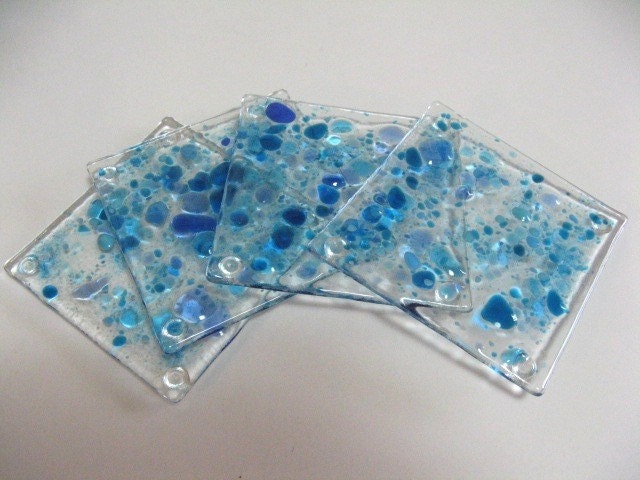 Coasters Sky Color On Clear Glass