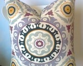 PILLOW SUZANI  in mauve and plum and black  20 inch pillow cover Decorative Pillow Cover 20 inch throw Pillow Accent Pillow