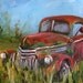Forgotten - Print of an Original Painting of an Old Antique Truck- 7x7