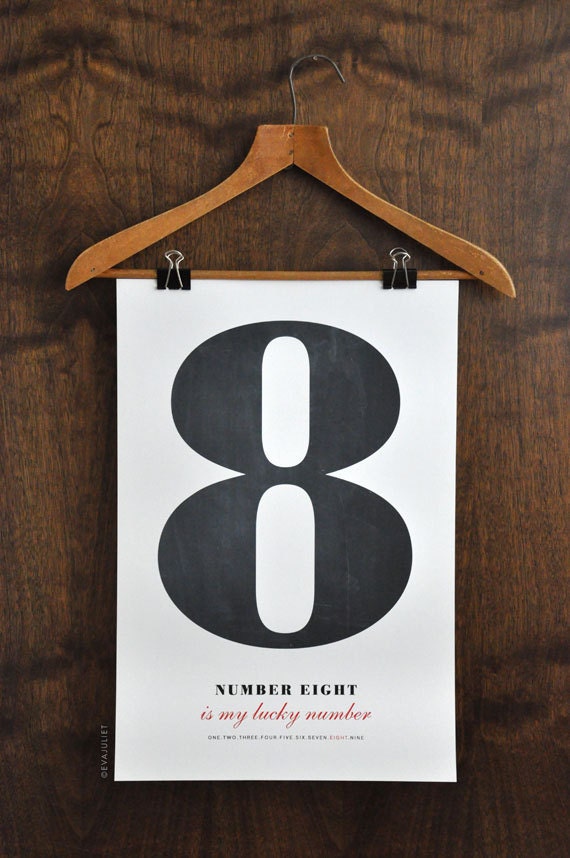 Pick a number - Personalized Number Poster art print - 13"x19"