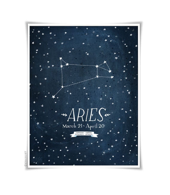 Personalized Zodiac Constellation print - 8.5 x 11 - Twelve Astrological signs available