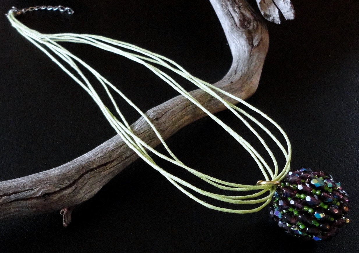 Bead Art Pendant Necklace