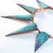 Hand Forged Copper Spike Necklace patinated teal purple