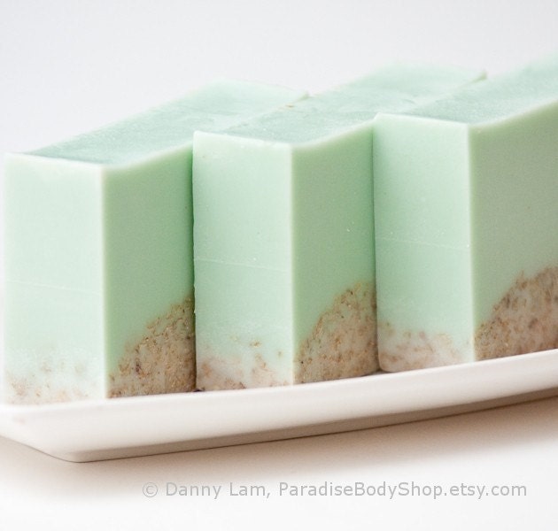 Rosemary Mint soap - exfoliating shea butter soap - SHOP CLOSING SALE