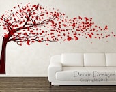 Blowing Blossom Tree in the Wind Vinyl Wall Decal