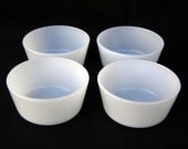Vintage Set of Four Fire King Ivory Custard Cups