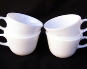 Vintage Set of Four Corning Winter Frost White Cups