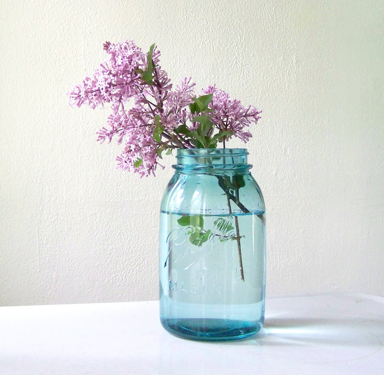 Blue Mason Jar by Ball, quart size, wedding decor