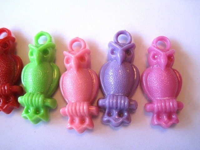 Owl Charms Colorful Acrylic Owl Charms(30mm) 10pcs