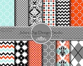 Coastal Sunset Digital Paper Pack - 12 Digital Papers - 12x12 300DPI
