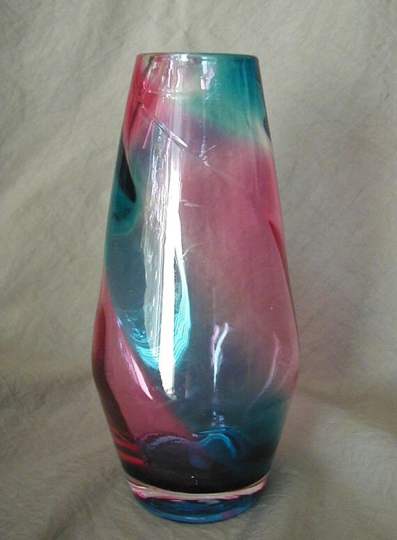 Enesco Japan Glass Vase Japan Vintage Cranberry By Glasscastles