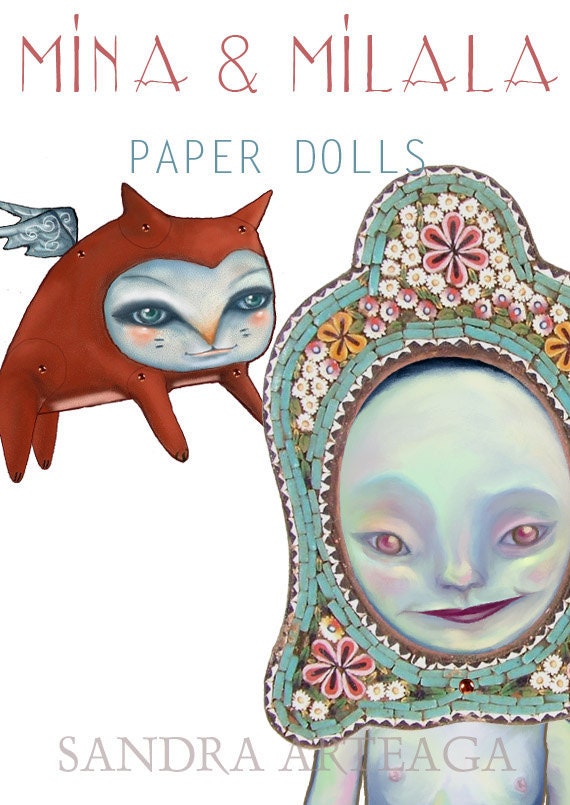 Mina & Milala - articulated TWO PAPER DOLLS set