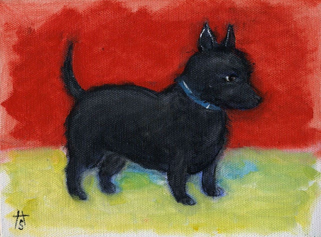SALE   Original Dog oil Painting . Scotty