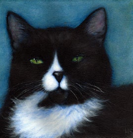 SALE   Tuxedo cat print from painting. Charlie ACEO print