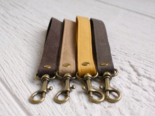 Custom Vegan Suede Keychain, Faux-suede Key Fob