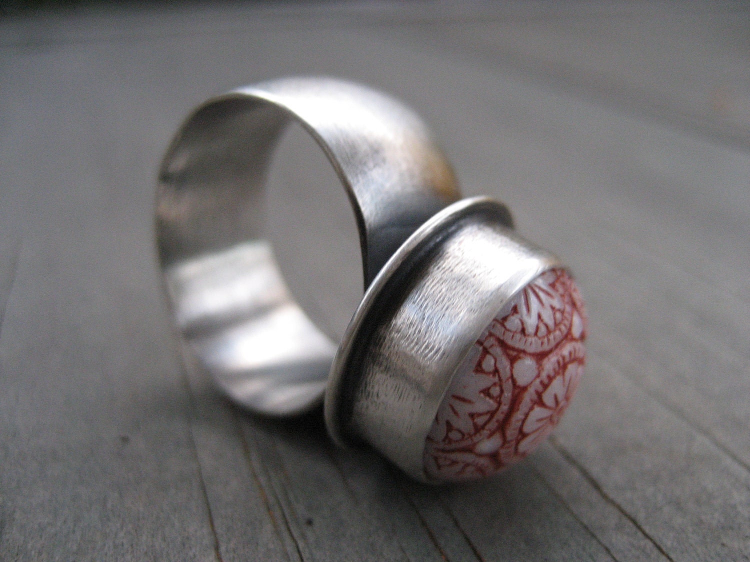 alainn sterling silver & czech glass ring