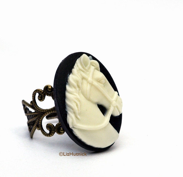 Clearance SALE Horse Cameo Ring