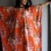 Orange Roses kaftan - Perfect long dress, beachwear, spa robe, make great Christmas, Valentine Day, Anniversary or Birthday gifts
