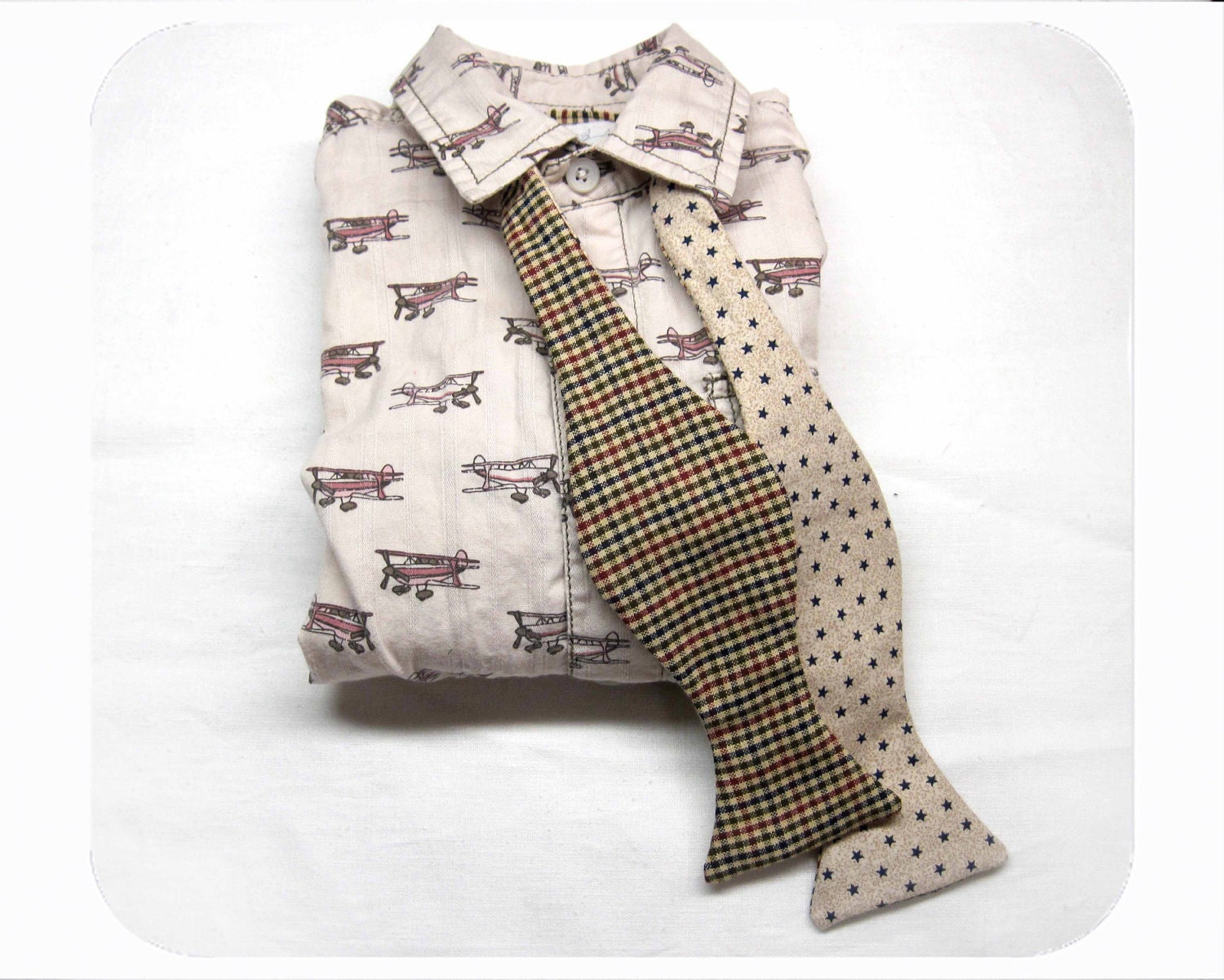Boys Bow Tie Shirt with Aviator Theme and Classic Bow Tie Size 4/5 from the John Richard Line for Boys