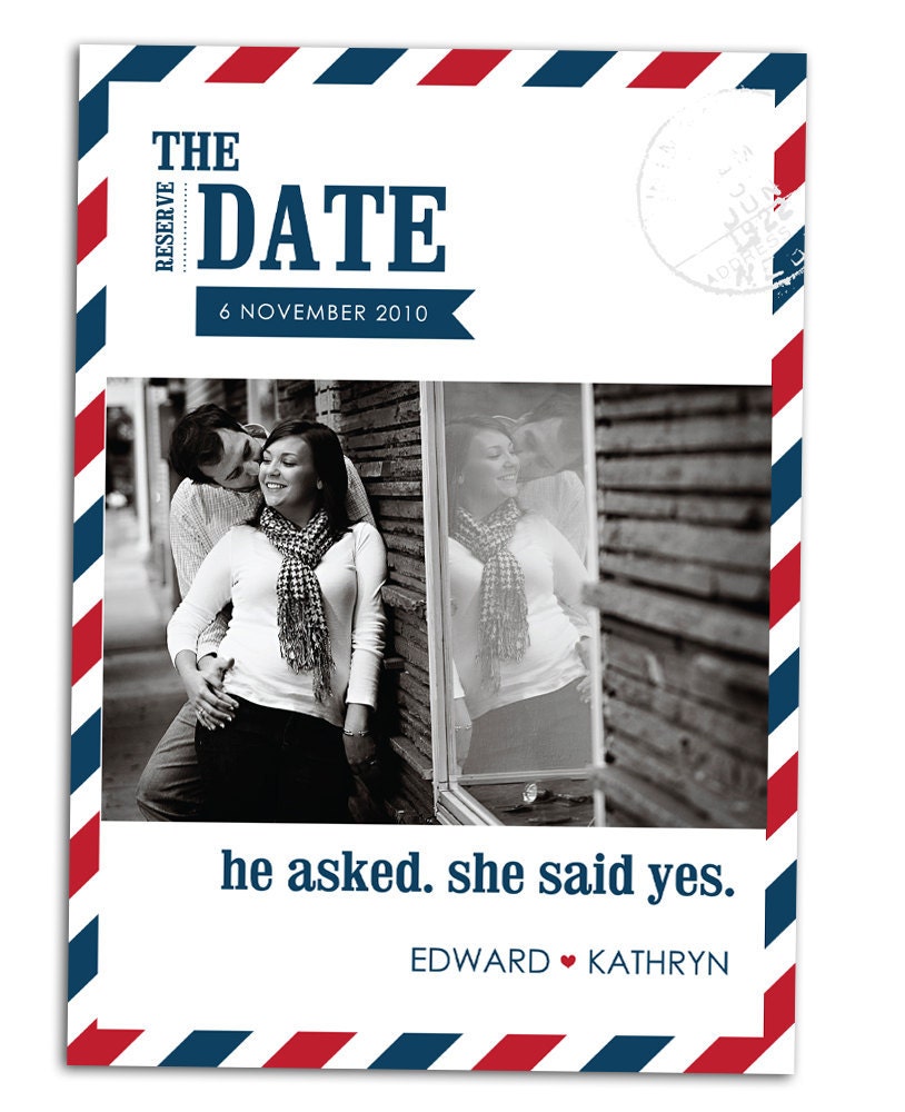 Airmail Photo Save The Date